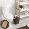 Casafield Toilet Paper Storage Basket with Wood Roll Holder Bar, Braided Water Hyacinth Wicker Bathroom Tissue Storage Organizer